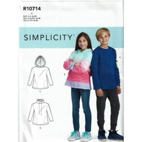 Simplicity Sewing Pattern 10714 Childs Knit Tops Size 8-16 - Picture 3 of 3